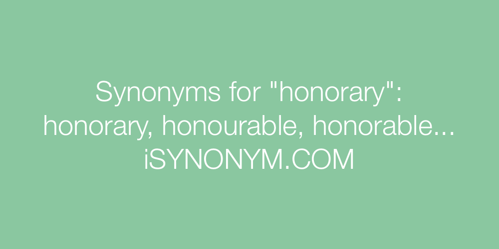 Synonyms honorary