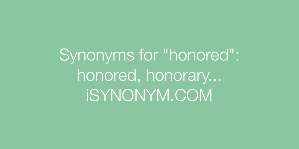 Synonyms honored