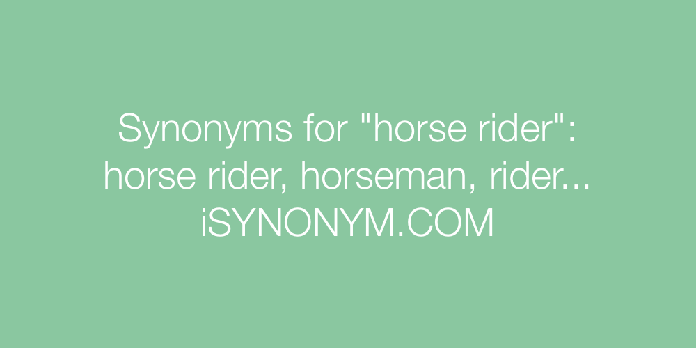Synonyms horse rider