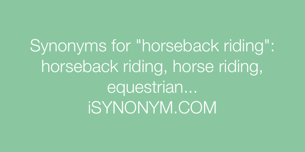 Synonyms horseback riding