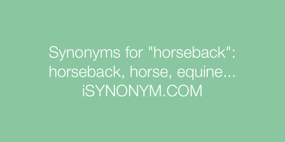 Synonyms horseback