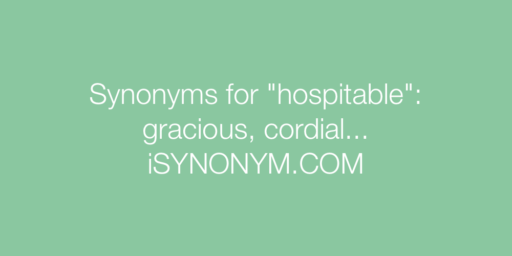 Synonyms hospitable