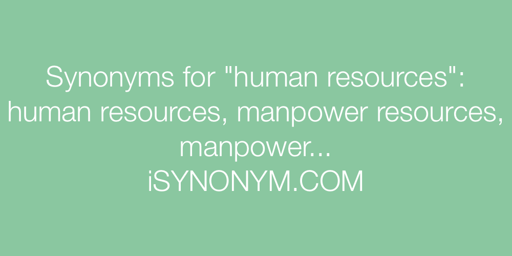 Synonyms human resources