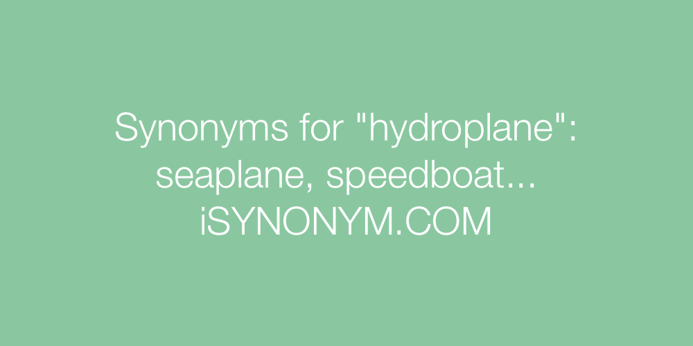 Synonyms hydroplane