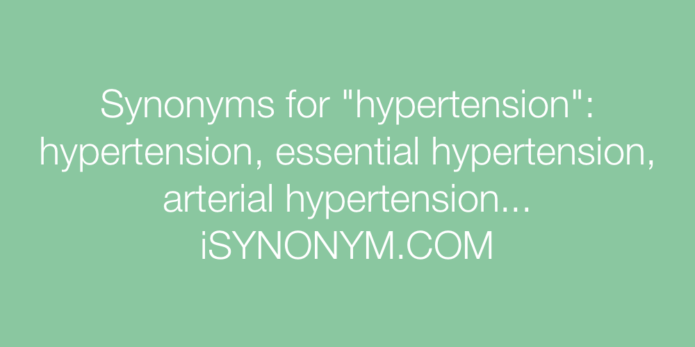 Synonyms hypertension