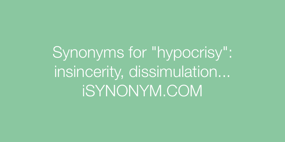 Synonyms hypocrisy
