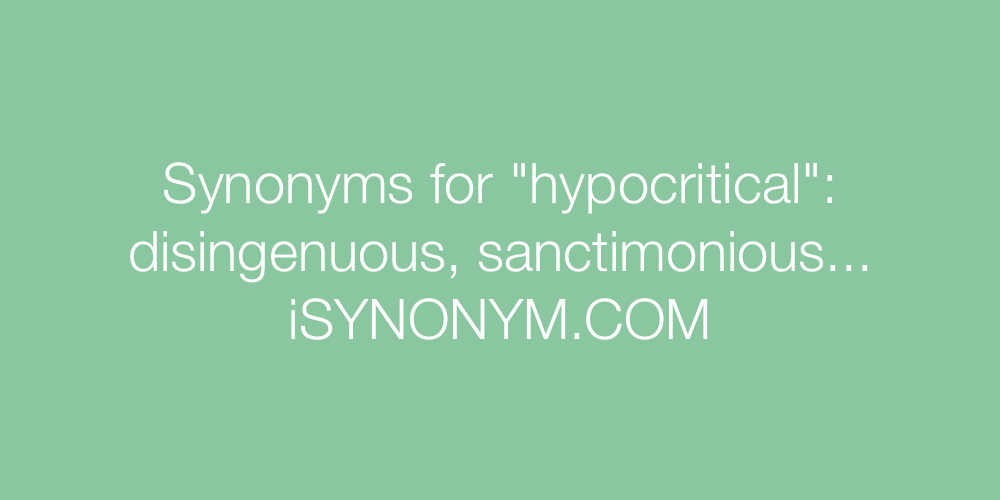 Synonyms hypocritical