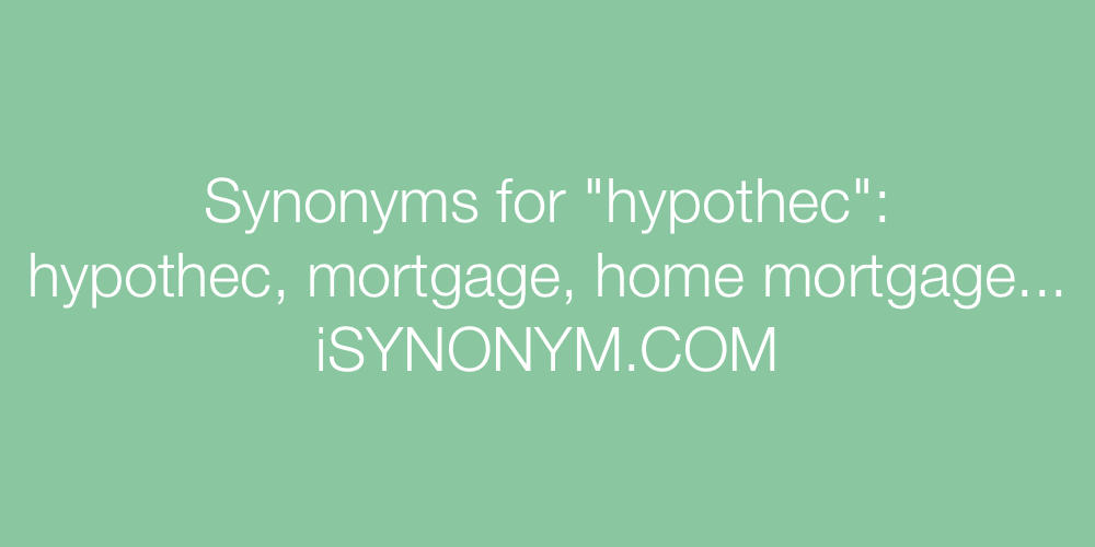 Synonyms hypothec