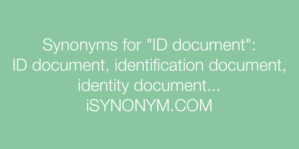 Synonyms ID document