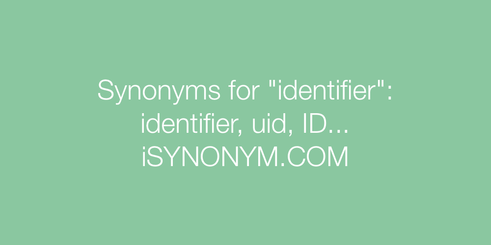 Synonyms identifier