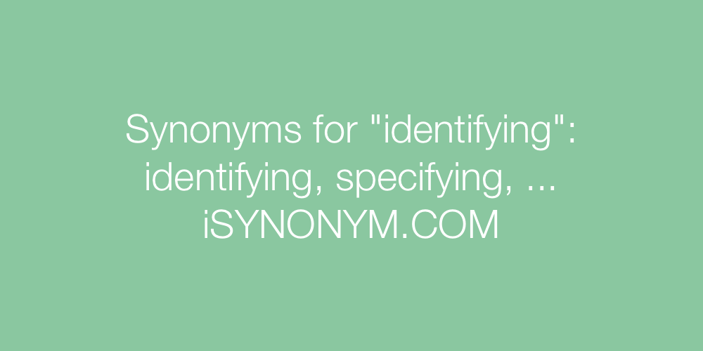 Synonyms identifying