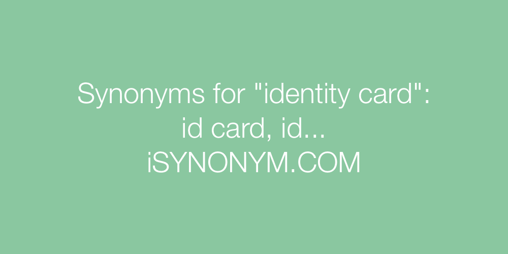 Synonyms identity card