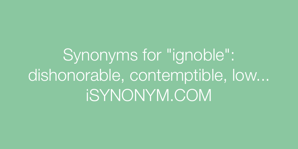 Synonyms ignoble