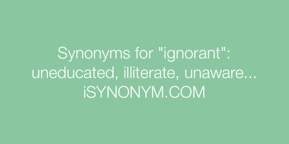 Synonyms ignorant