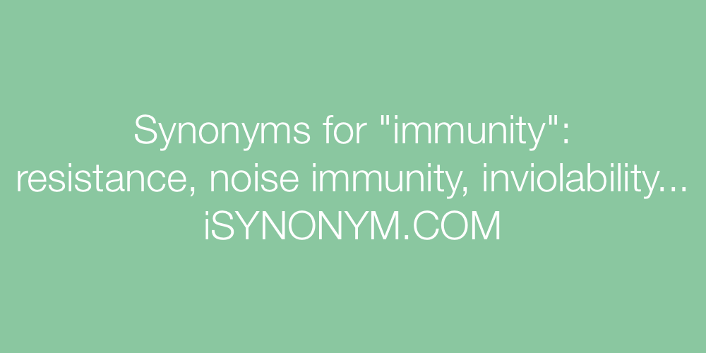 Synonyms immunity