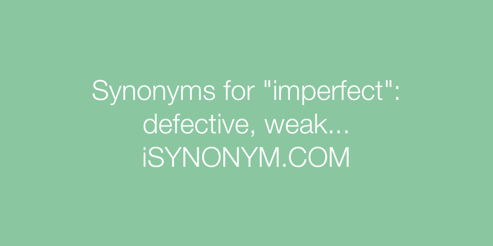 Synonyms imperfect