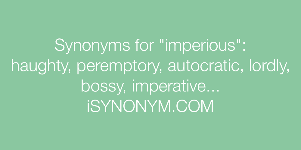 Synonyms imperious