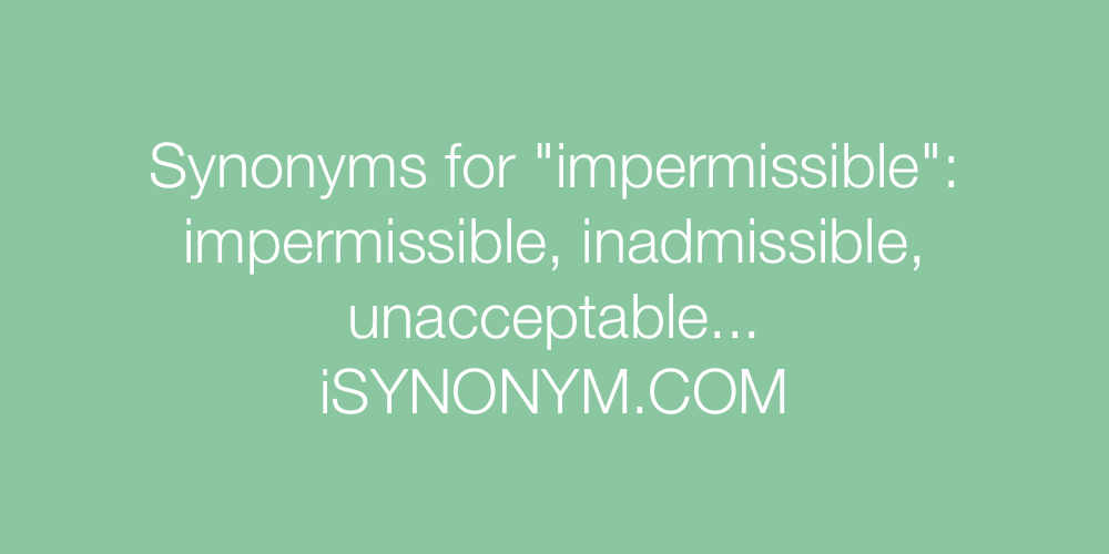 Synonyms impermissible