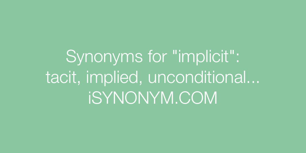 Synonyms implicit