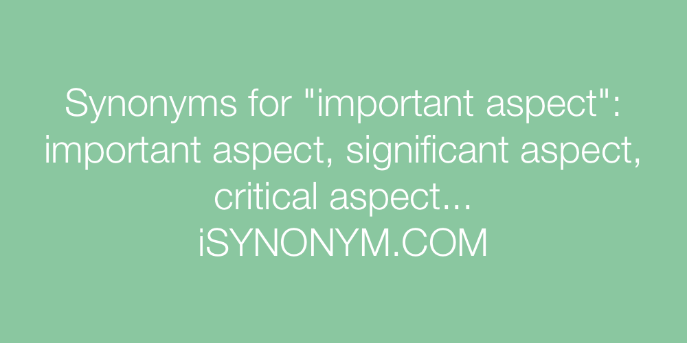Synonyms important aspect