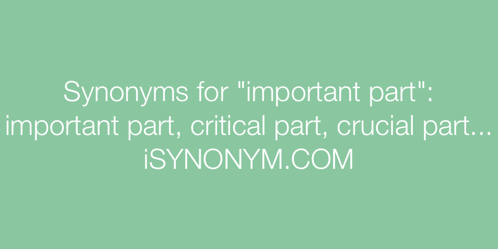 Synonyms important part