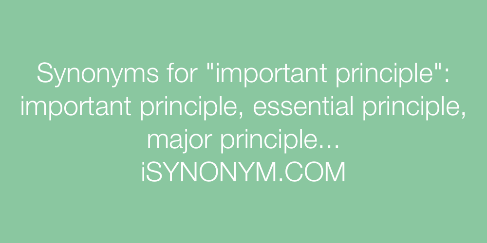 Synonyms important principle