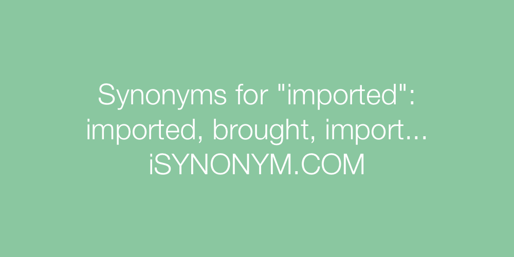 Synonyms imported