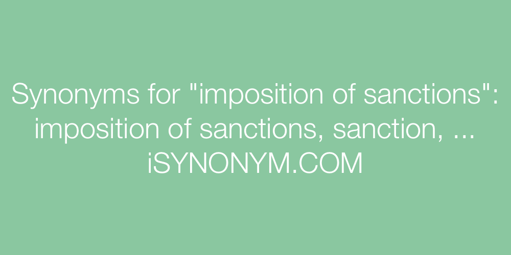 Synonyms imposition of sanctions