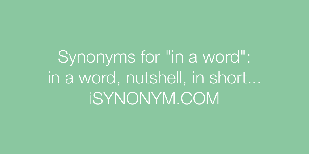 Synonyms in a word