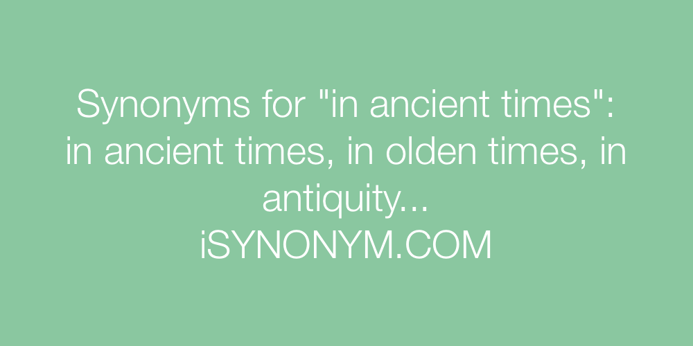 Synonyms in ancient times