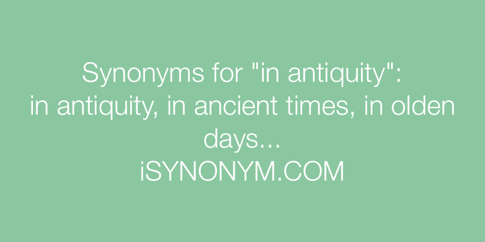 Synonyms in antiquity