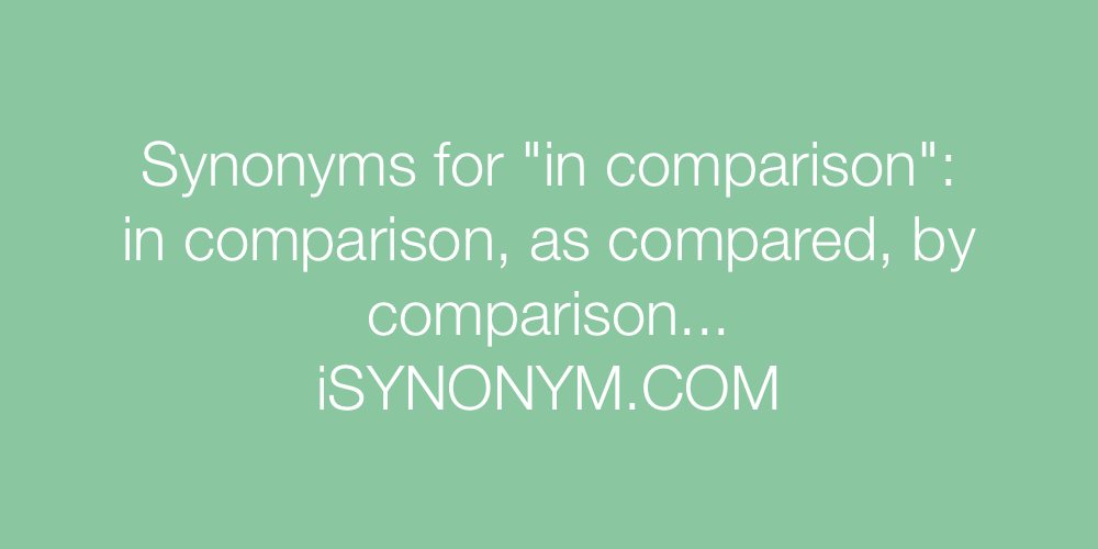 Synonyms in comparison