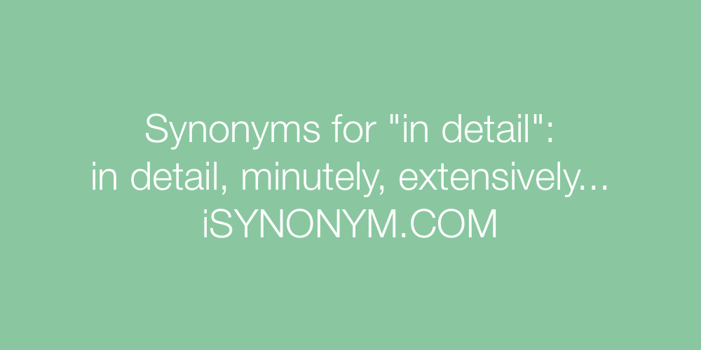 Synonyms in detail