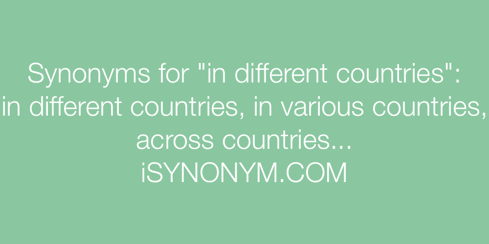 Synonyms in different countries