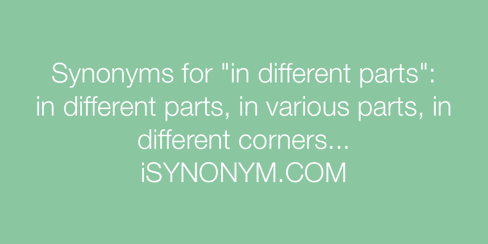 Synonyms in different parts