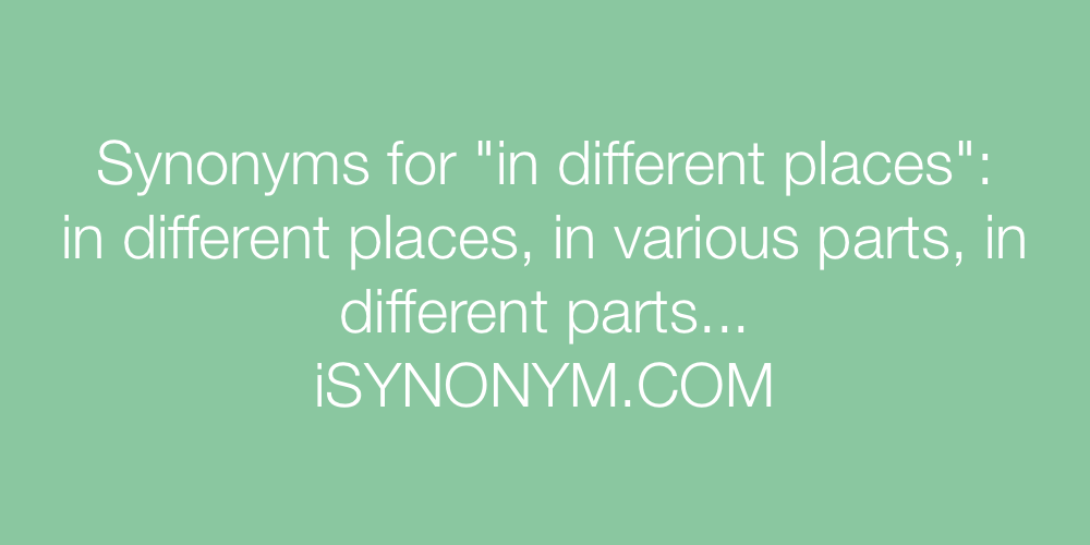 Synonyms in different places