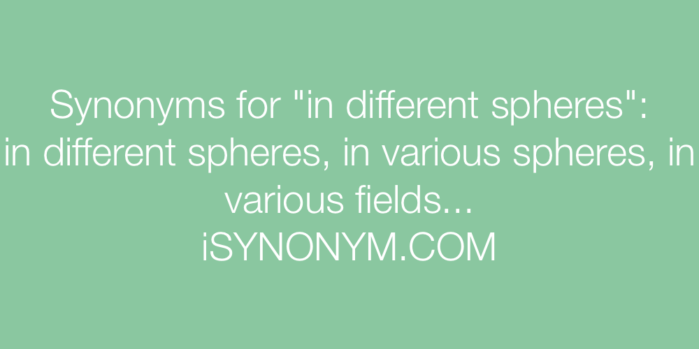 Synonyms in different spheres