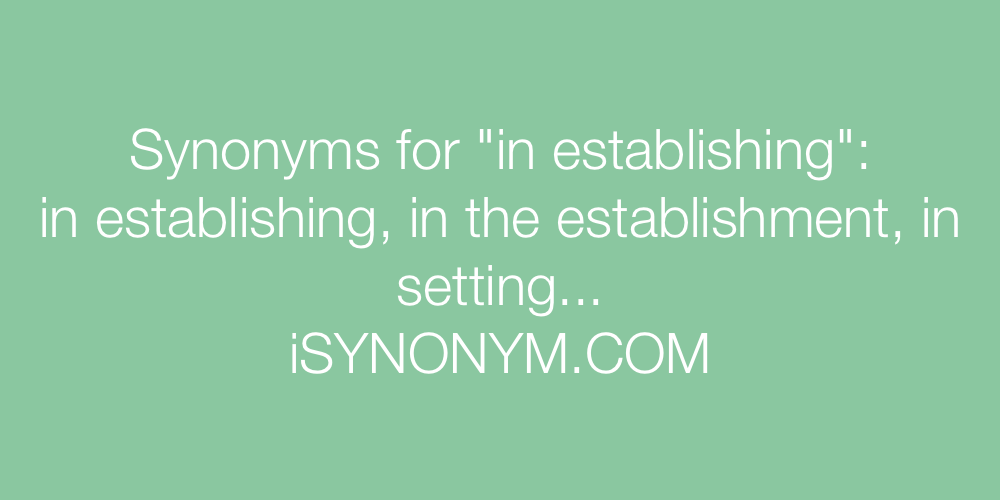 Synonyms in establishing