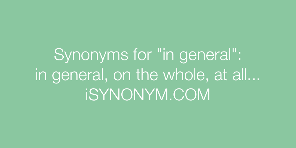 Synonyms in general
