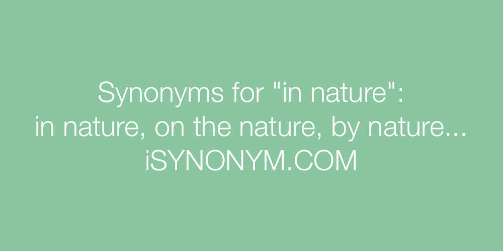 Synonyms in nature