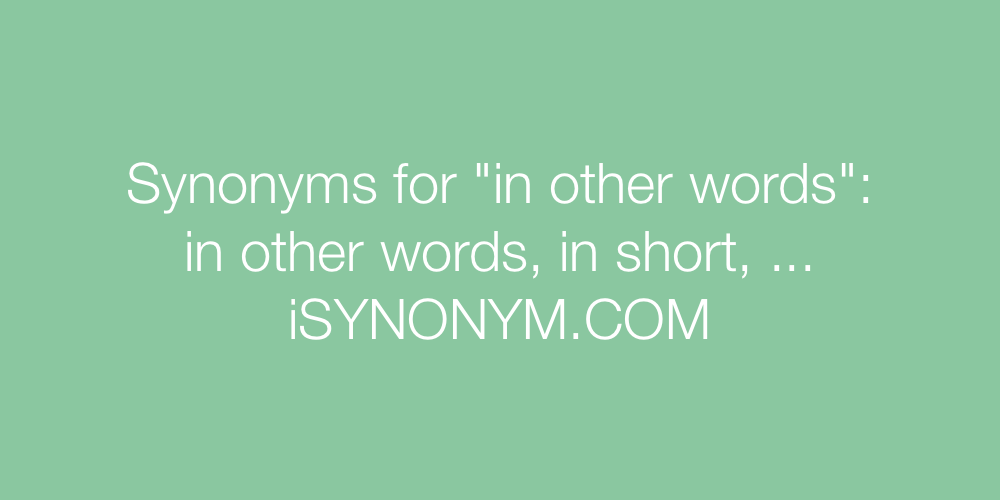 Synonyms in other words