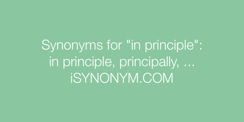Synonyms in principle