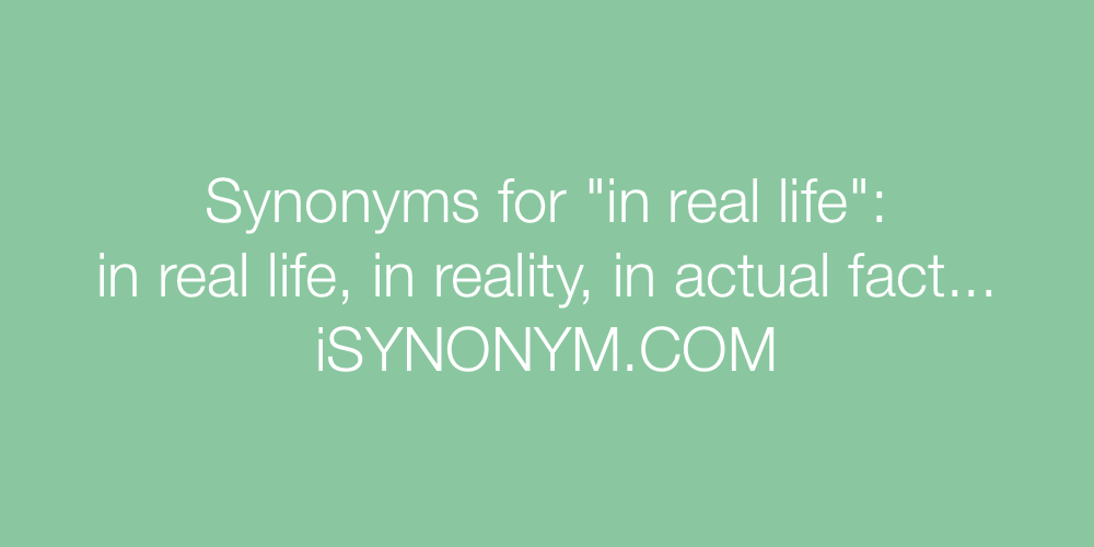 Synonyms in real life