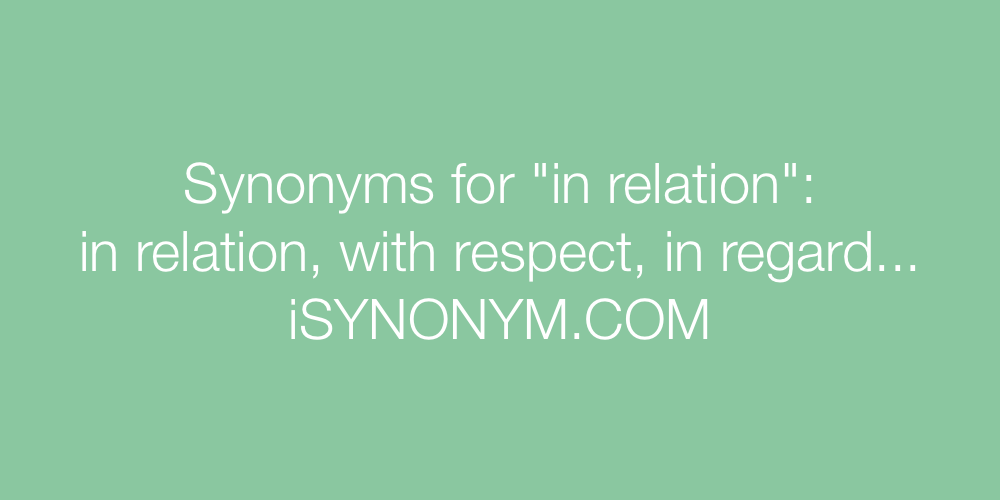Synonyms in relation