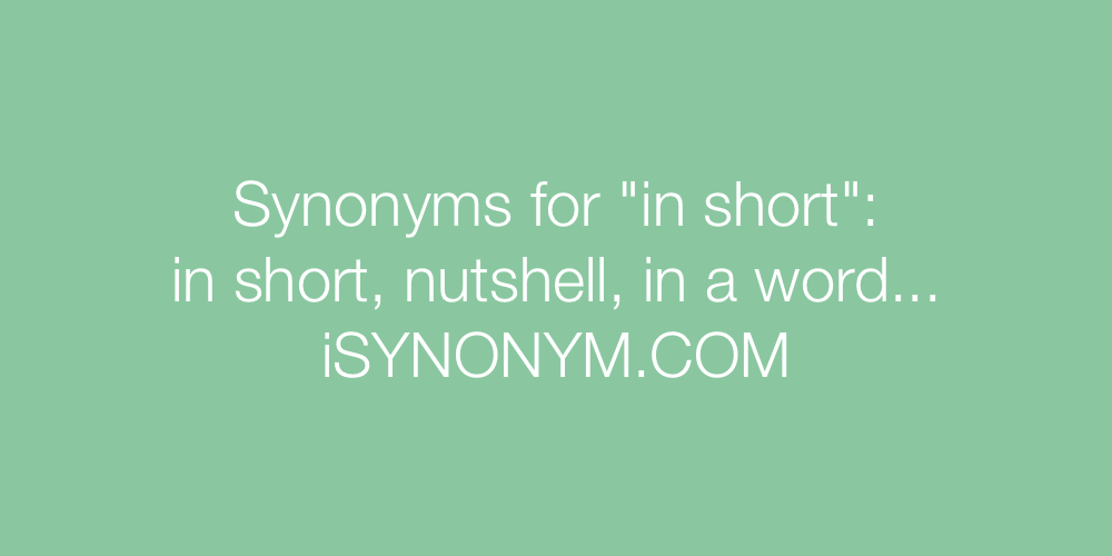 Synonyms in short