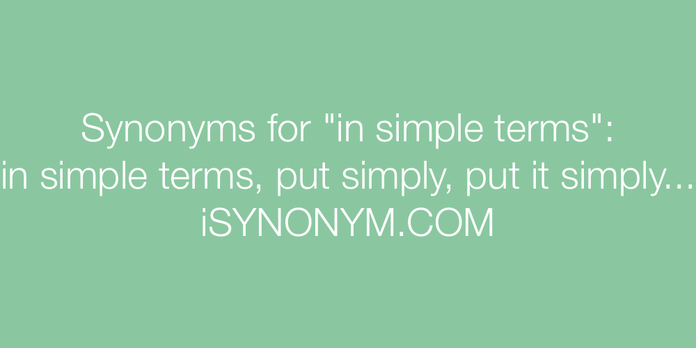 Synonyms in simple terms