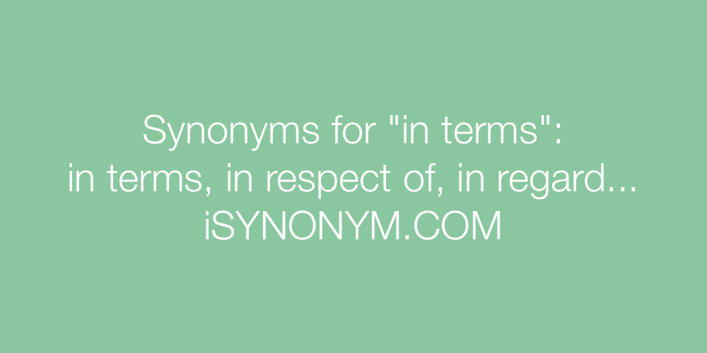 Synonyms in terms
