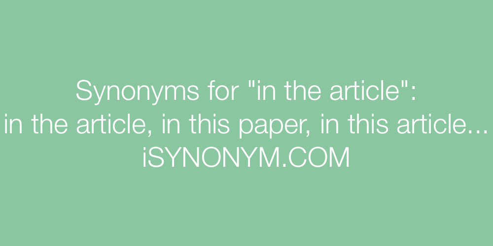 Synonyms in the article