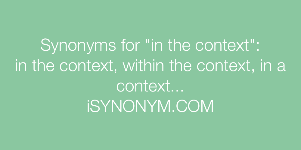 Synonyms in the context