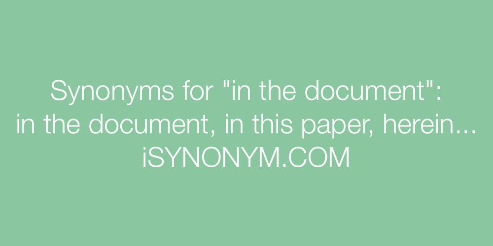 Synonyms in the document